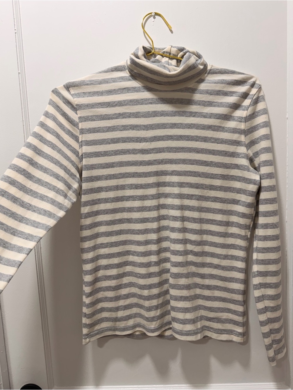 White Stag Women's Striped Turtleneck - Gray & Cream
